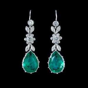Antique Victorian Paste Earrings Silver Circa 1900
