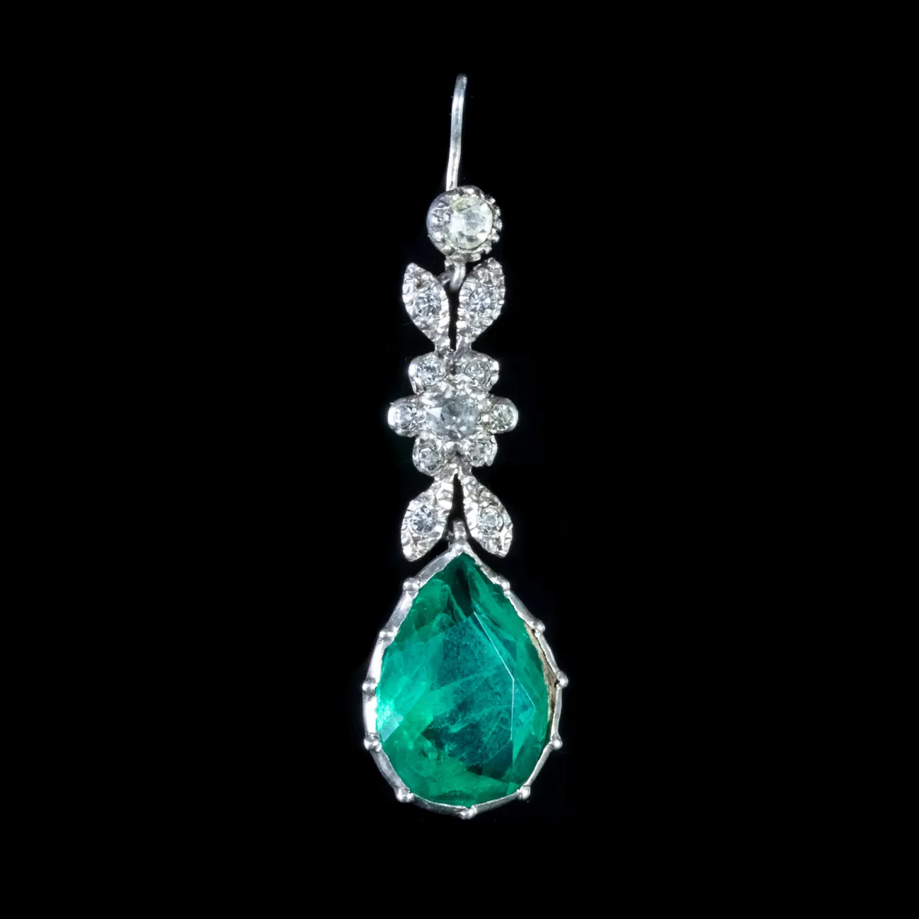 Antique Victorian Paste Earrings Silver Circa 1900