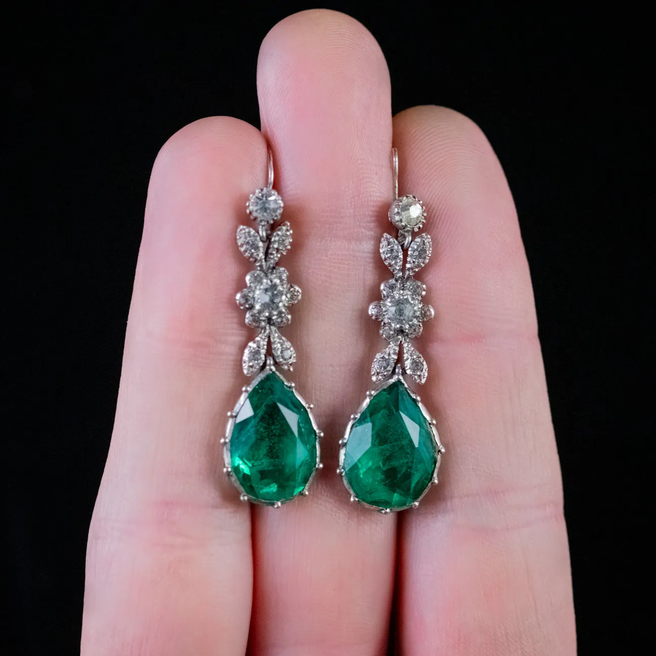 Antique Victorian Paste Earrings Silver Circa 1900