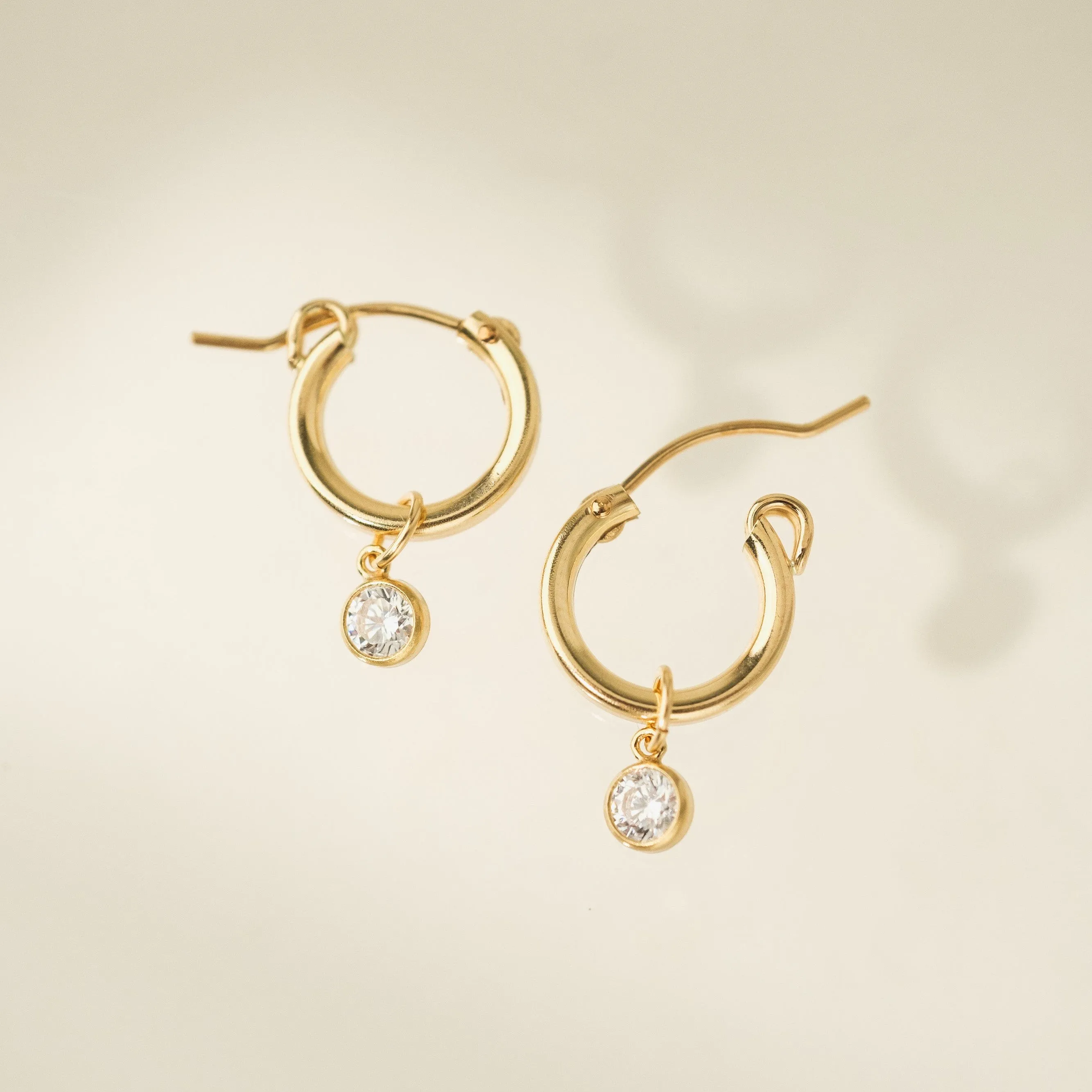 April Birthstone Gold-Filled Hoop Earrings
