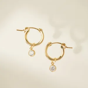 April Birthstone Gold-Filled Hoop Earrings