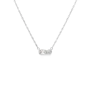April Diamond Birthstone Necklace - Silver