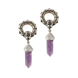 Ashara Silver Hangers - Amethyst