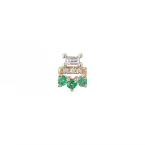 Baguette Emerald Lace Stud (Single) (ready to ship option)*