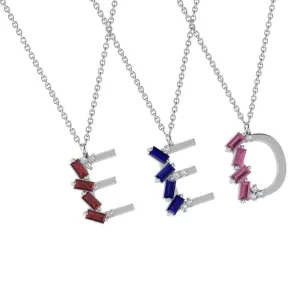 Baguette Initial  Necklace