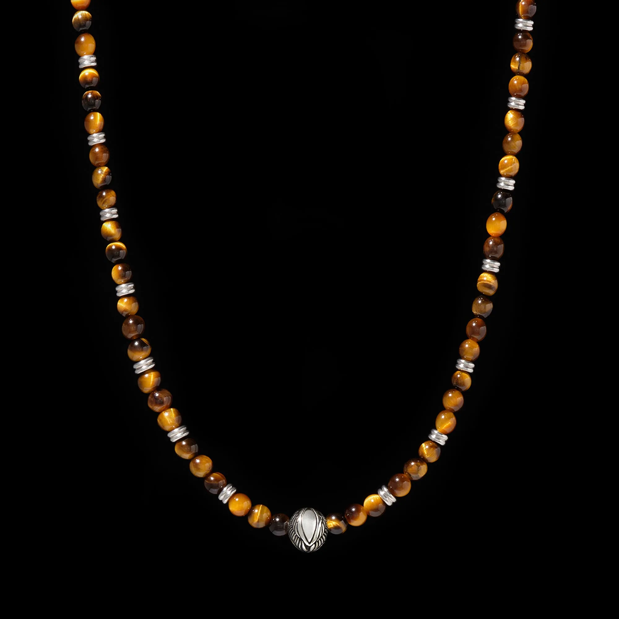 Beaded Angel Wing Necklace with Tiger Eye