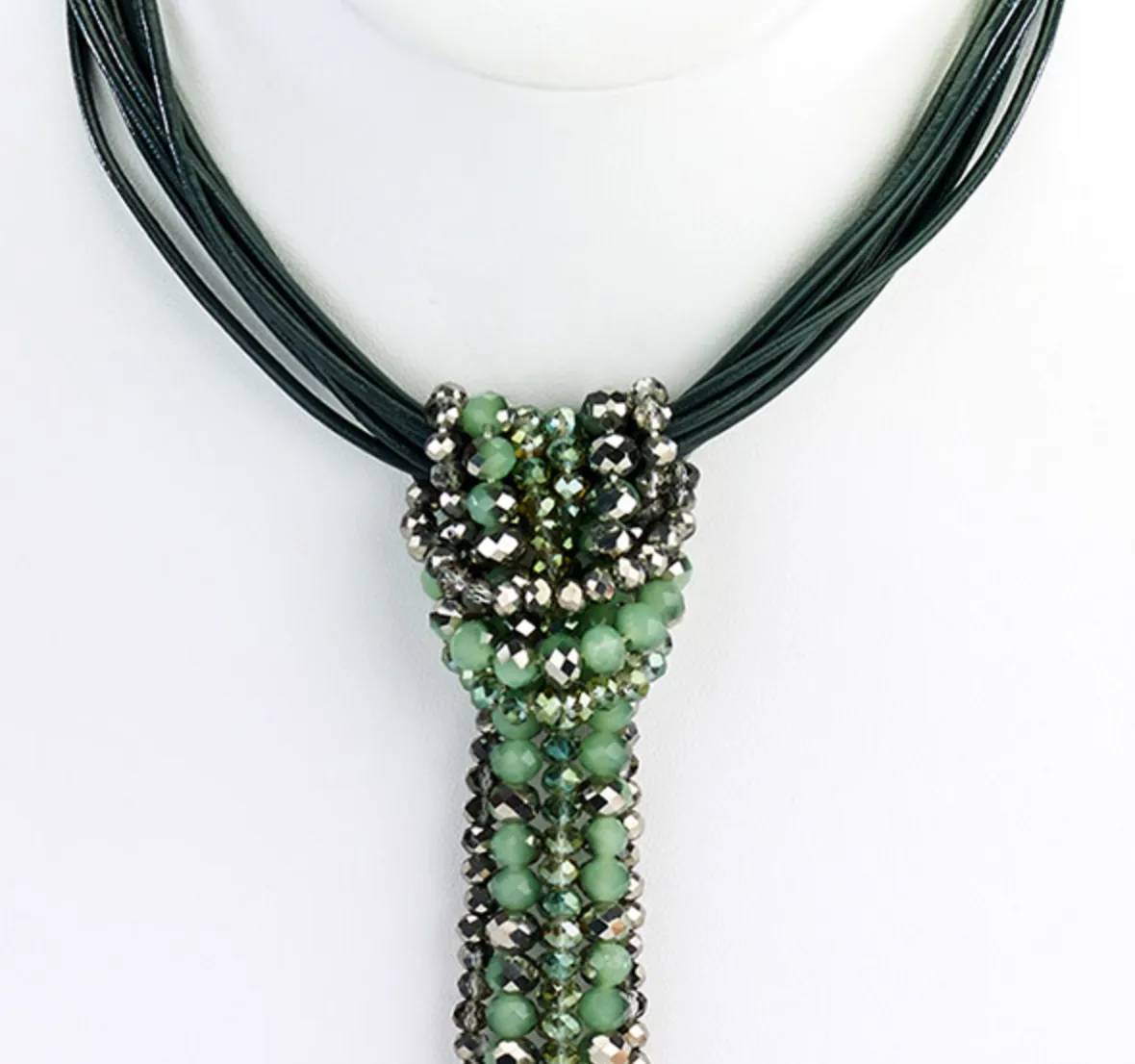 Beaded Tassel Leather Necklace