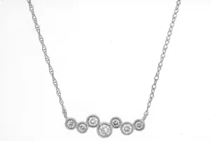 Bezel Set Diamond Zig Zag Necklace