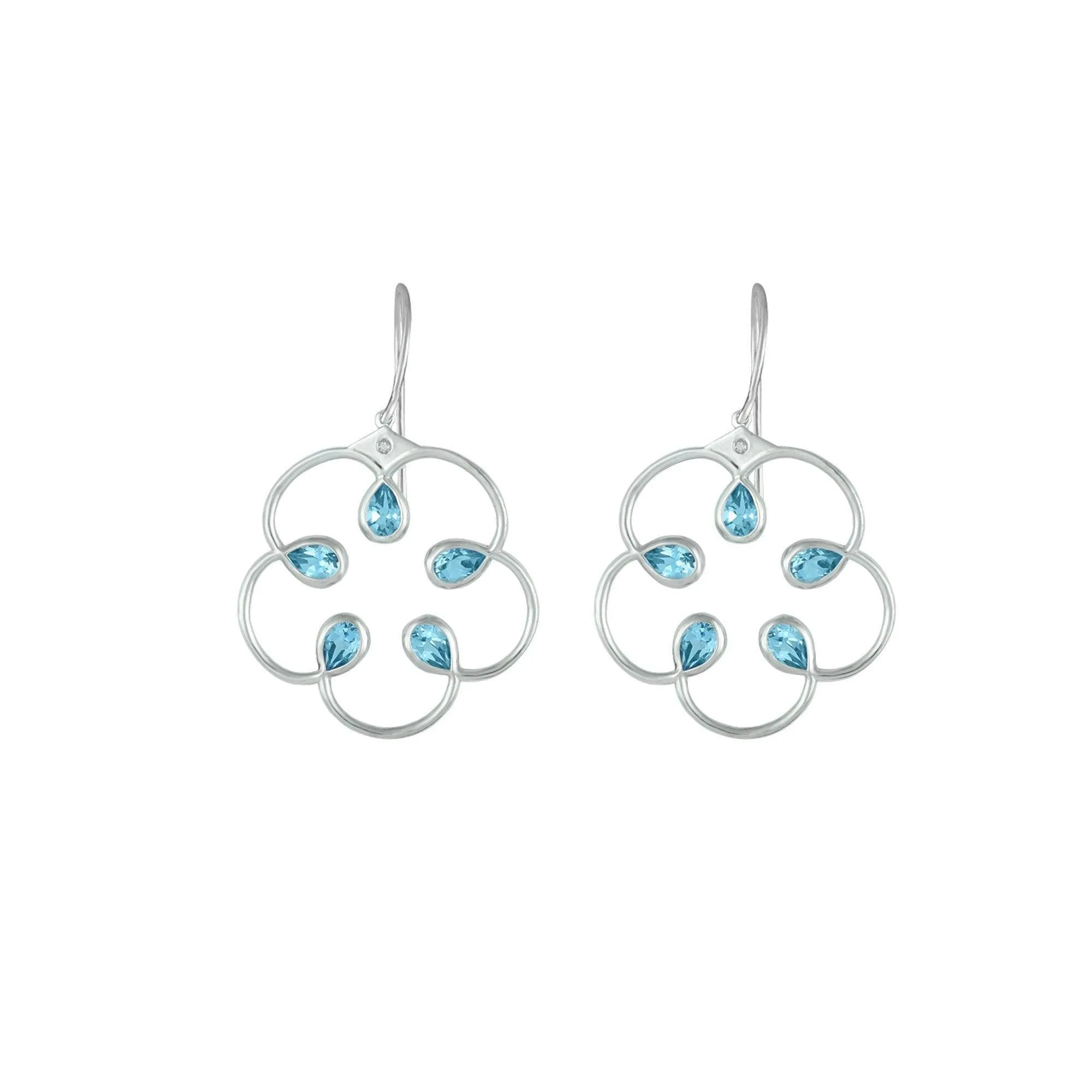 Blue Topaz Fashion Earrings in Sterling Silver