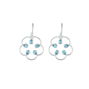 Blue Topaz Fashion Earrings in Sterling Silver