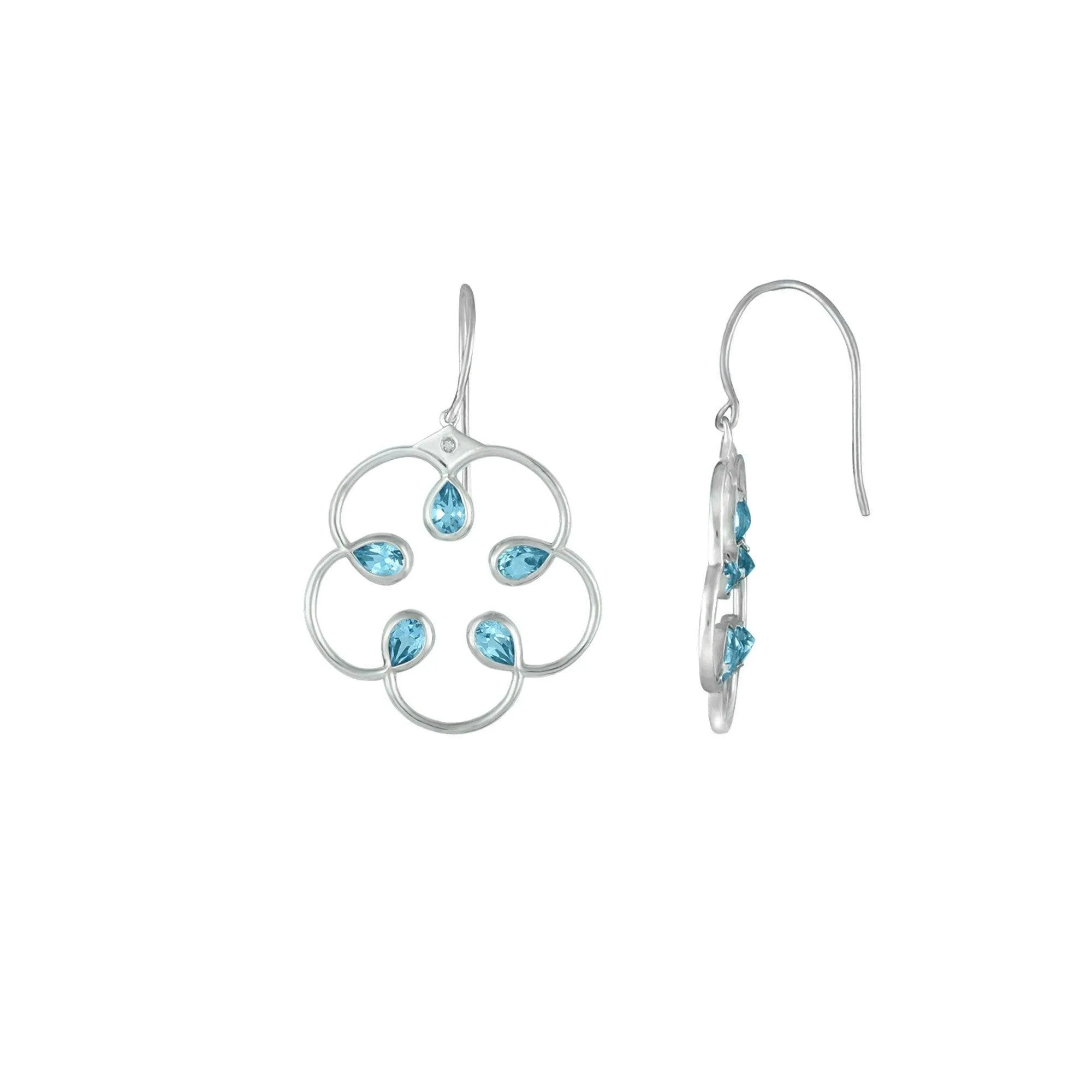 Blue Topaz Fashion Earrings in Sterling Silver