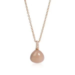 Bucherer Moonstone & Diamond Necklace in 18KT Rose Gold 0.05 CTW
