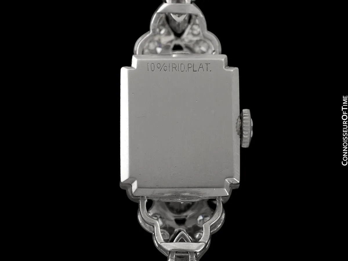 c. 1954 Vintage Ladies Watch with Omega Movement - Platinum with Over 2 Carats of Diamonds