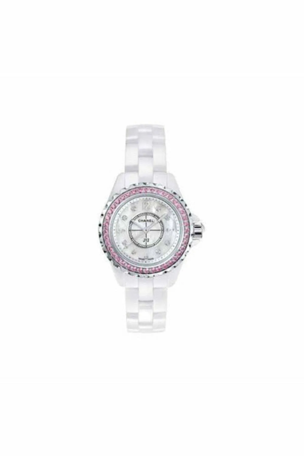 chanel j12 29mm pink sapphires ladies watch