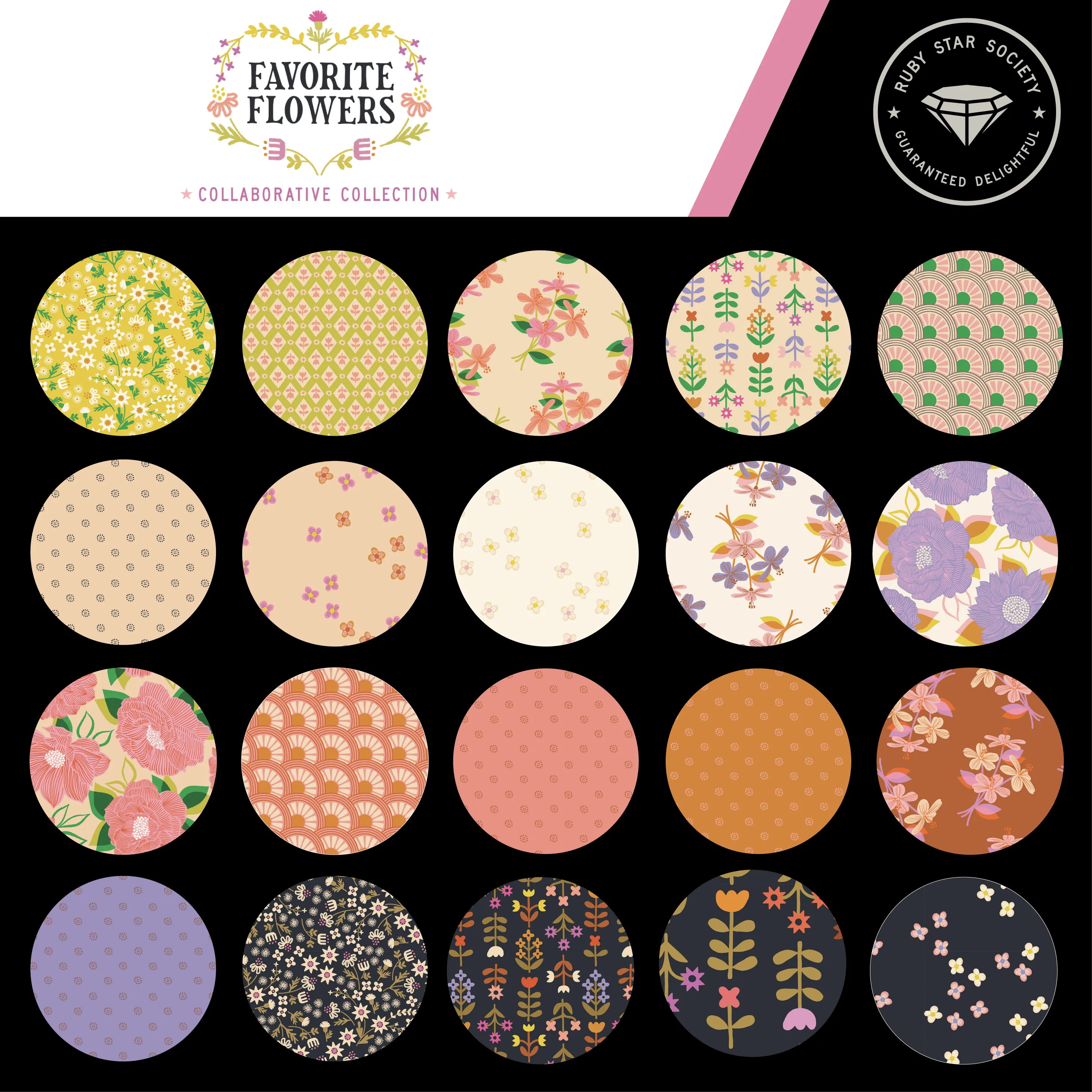 Charm Pack - 5x5-  Favorite Flowers by Ruby Star Society - Shipping Now!