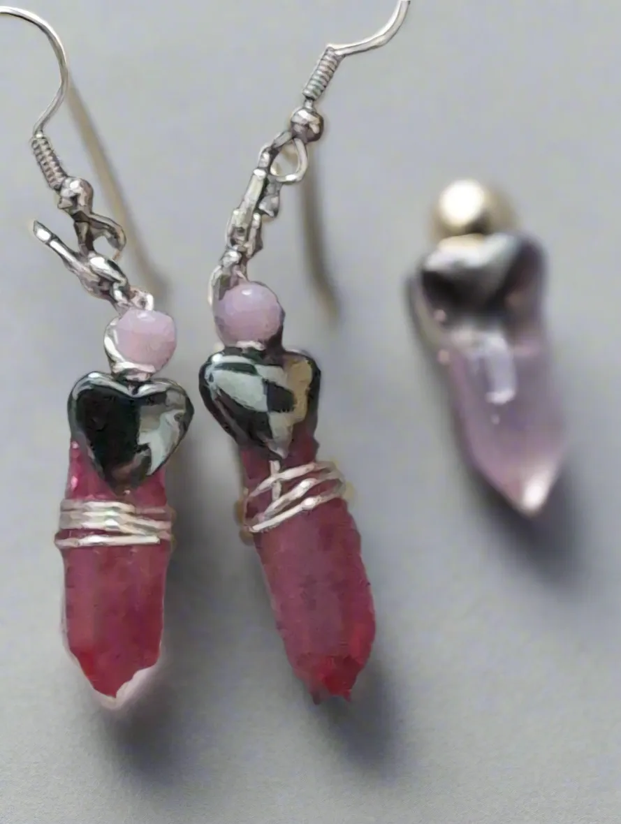 Cherry Quartz earrings