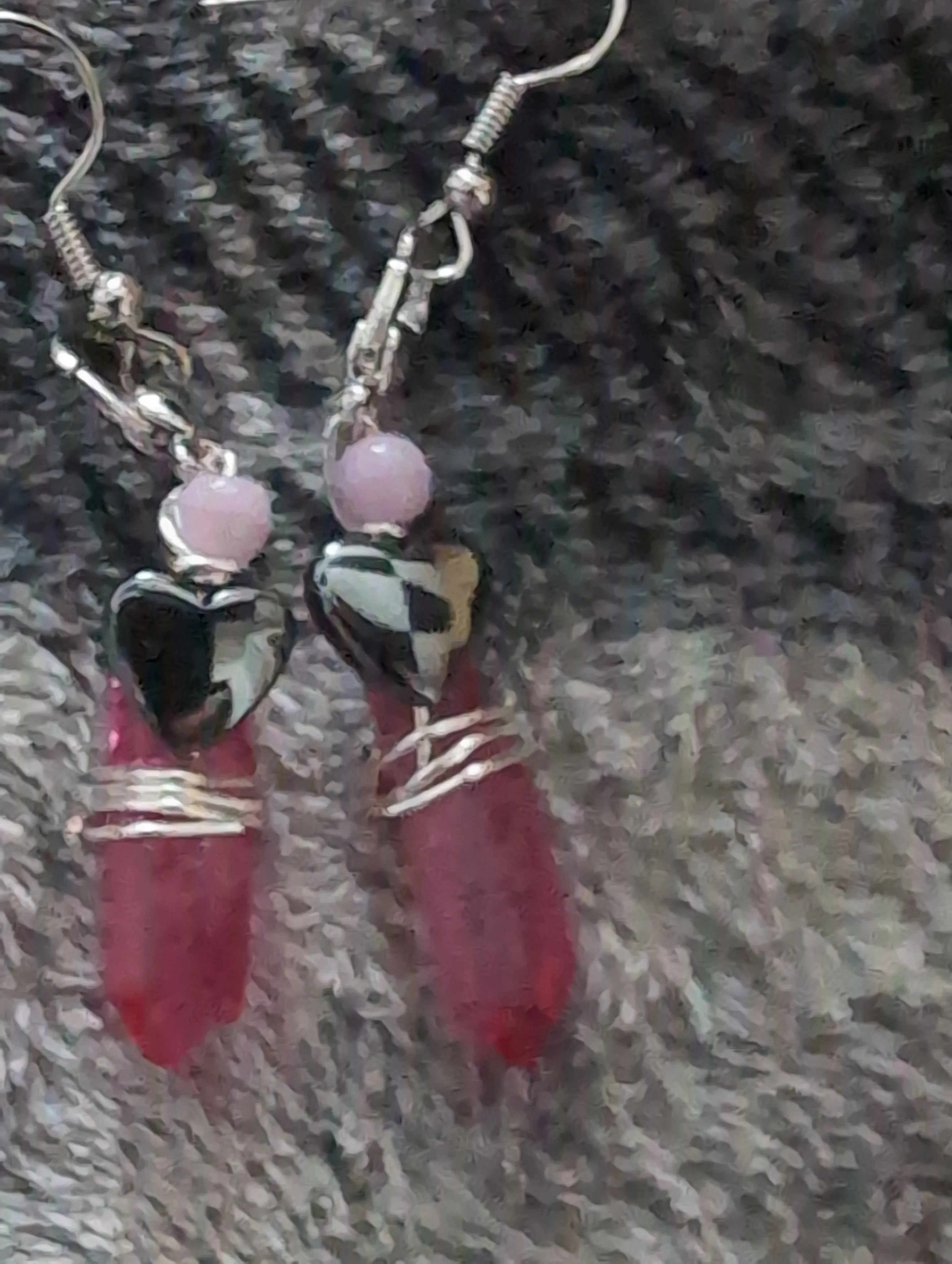 Cherry Quartz earrings