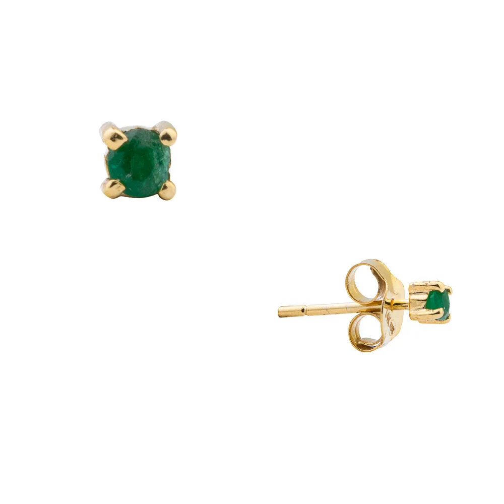 Chloe, Emerald Studs 14k Gold