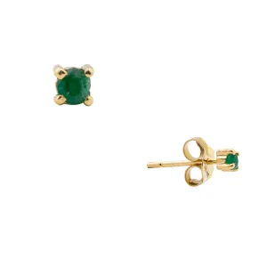 Chloe, Emerald Studs 14k Gold