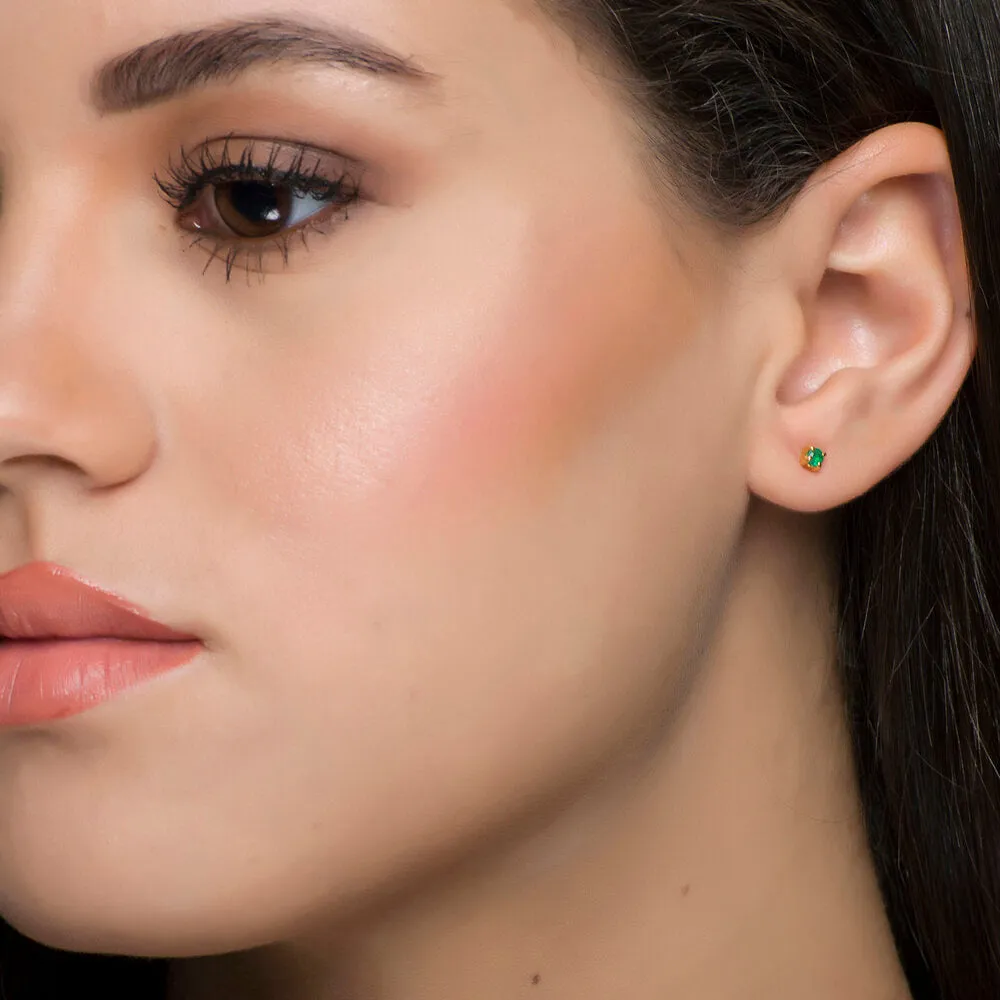 Chloe, Emerald Studs 14k Gold