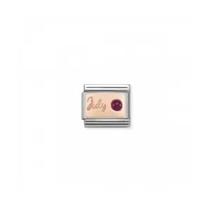 Classic July Birthday Link - Rose Gold/Ruby - 430508/07
