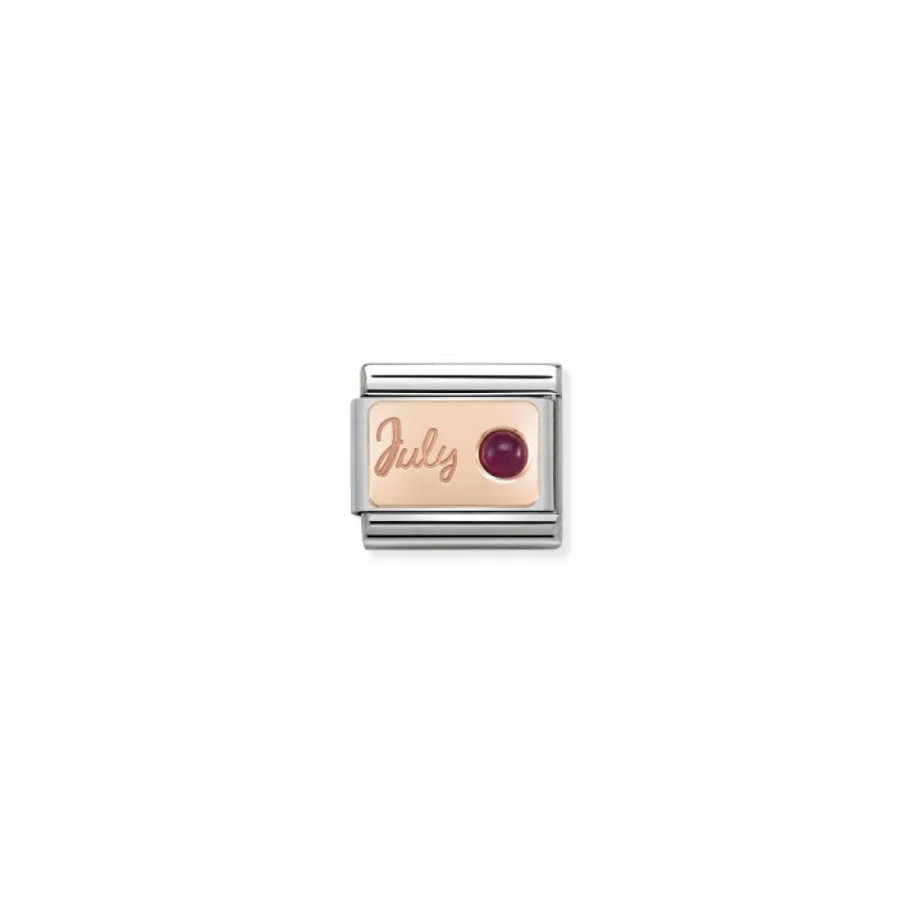 Classic July Birthday Link - Rose Gold/Ruby - 430508/07