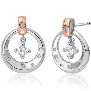 Clogau Stars of the Llyn Peninsula Sparkle White Topaz Drop Earrings - 3SAYN0262
