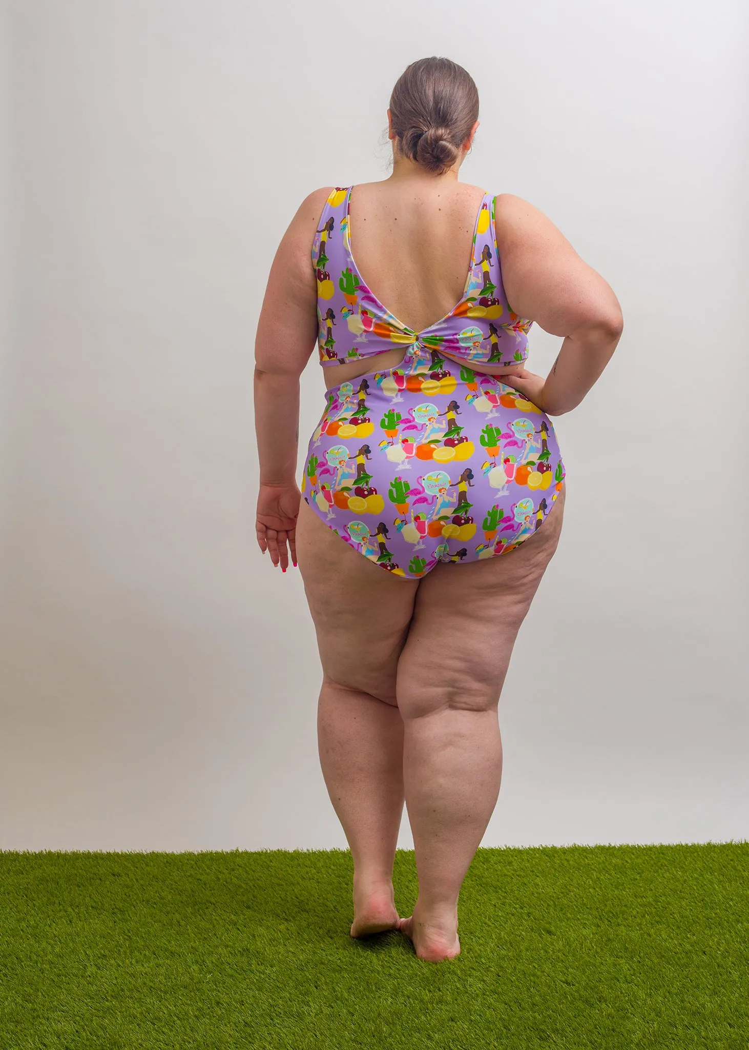 Cocktail Print Cut Out One Piece
