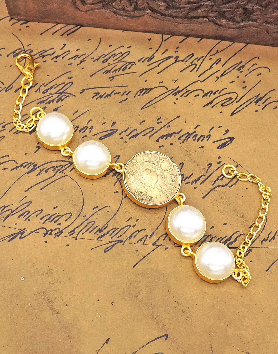 Coin & Pearl Bracelet