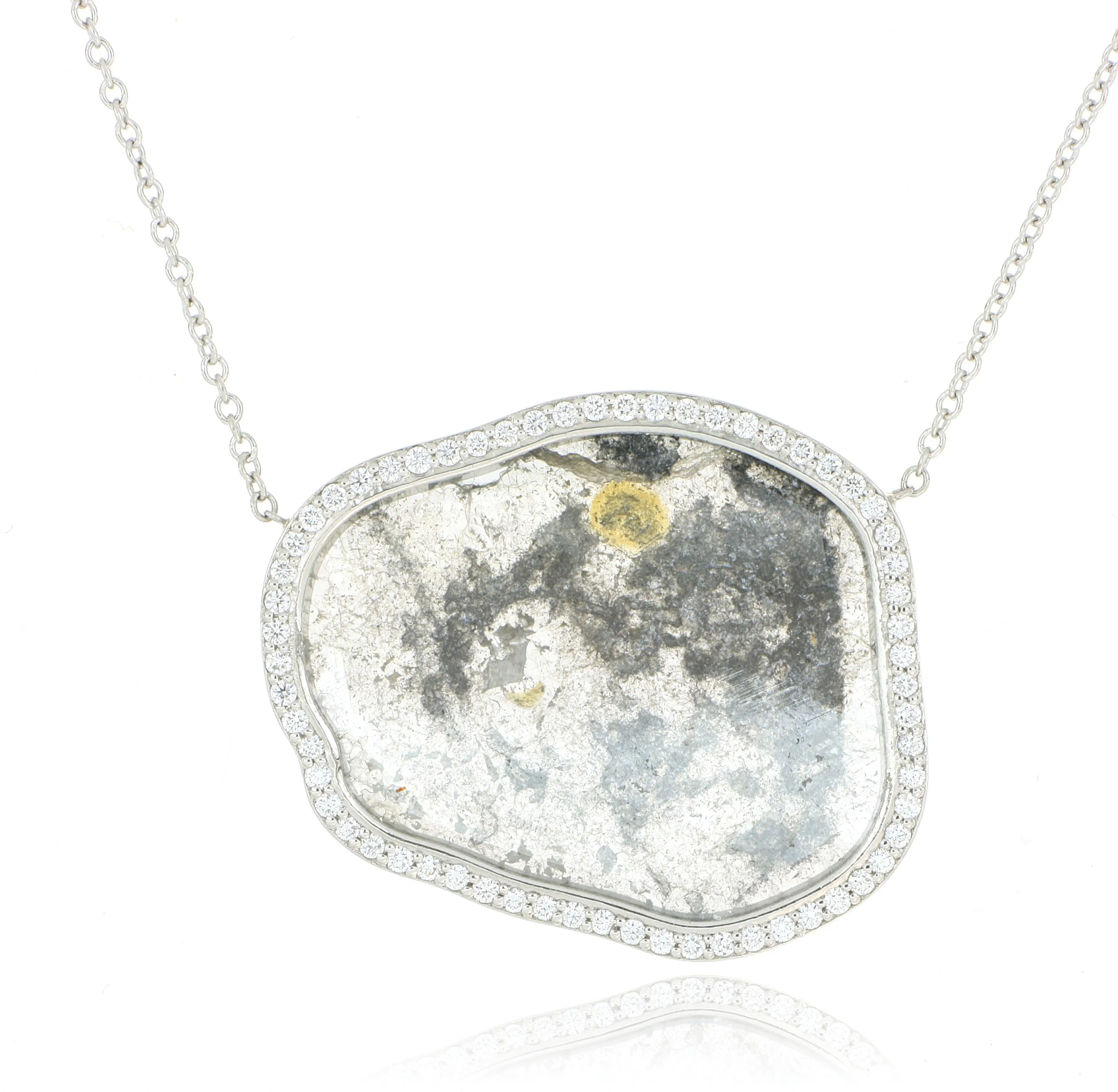 Custom Platinum Diamond Slice Necklace