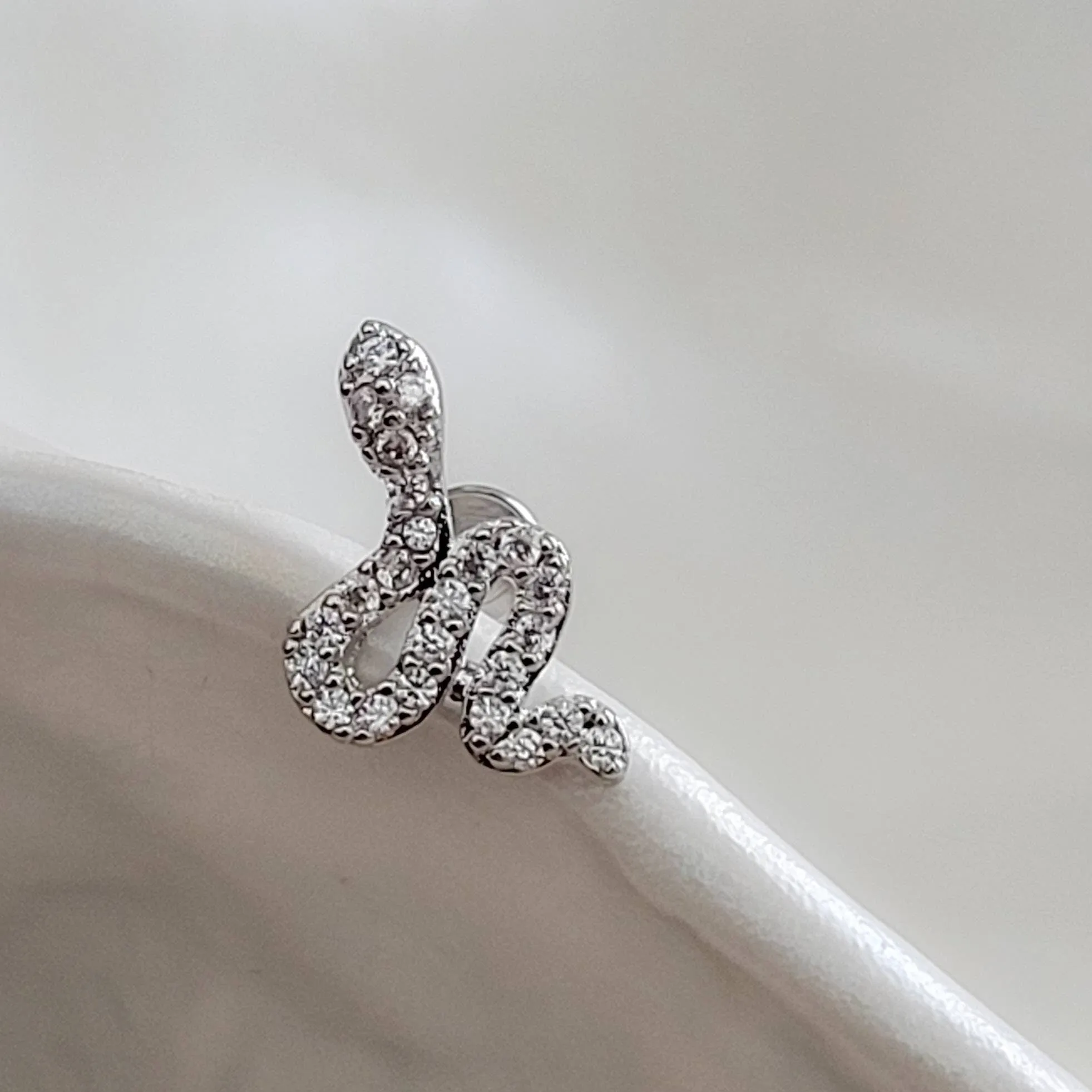 CZ Diamond Snake Stud
