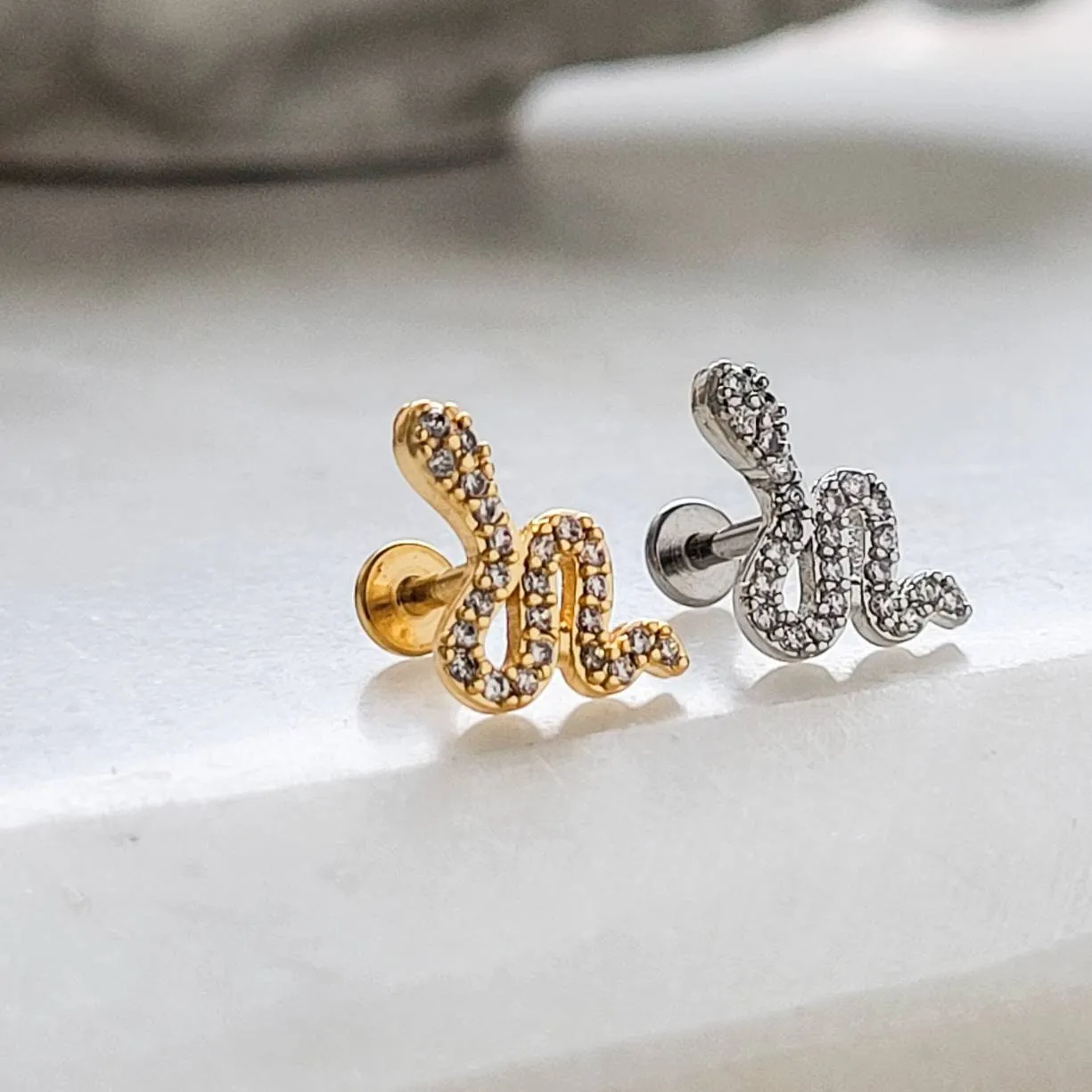 CZ Diamond Snake Stud