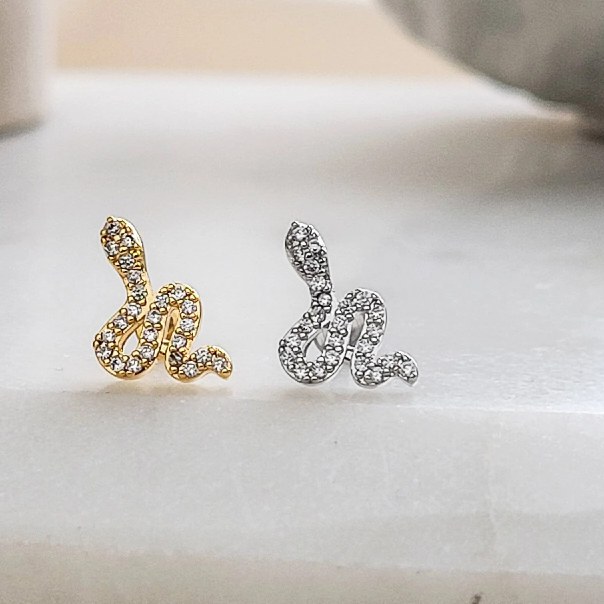 CZ Diamond Snake Stud