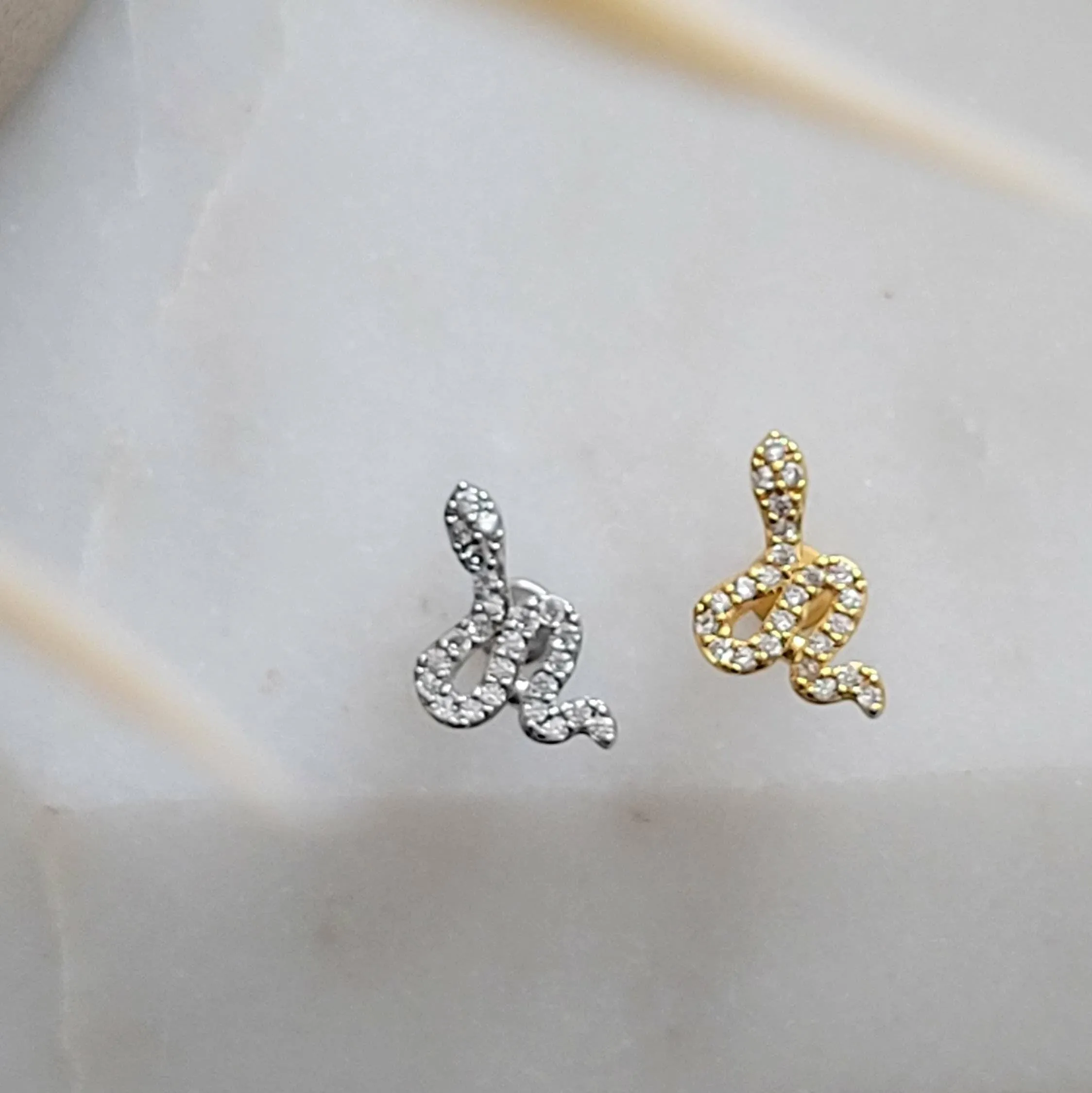 CZ Diamond Snake Stud