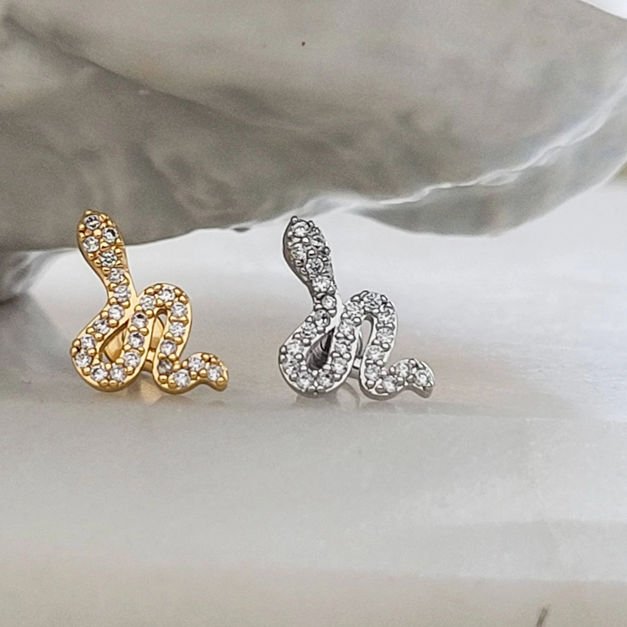 CZ Diamond Snake Stud
