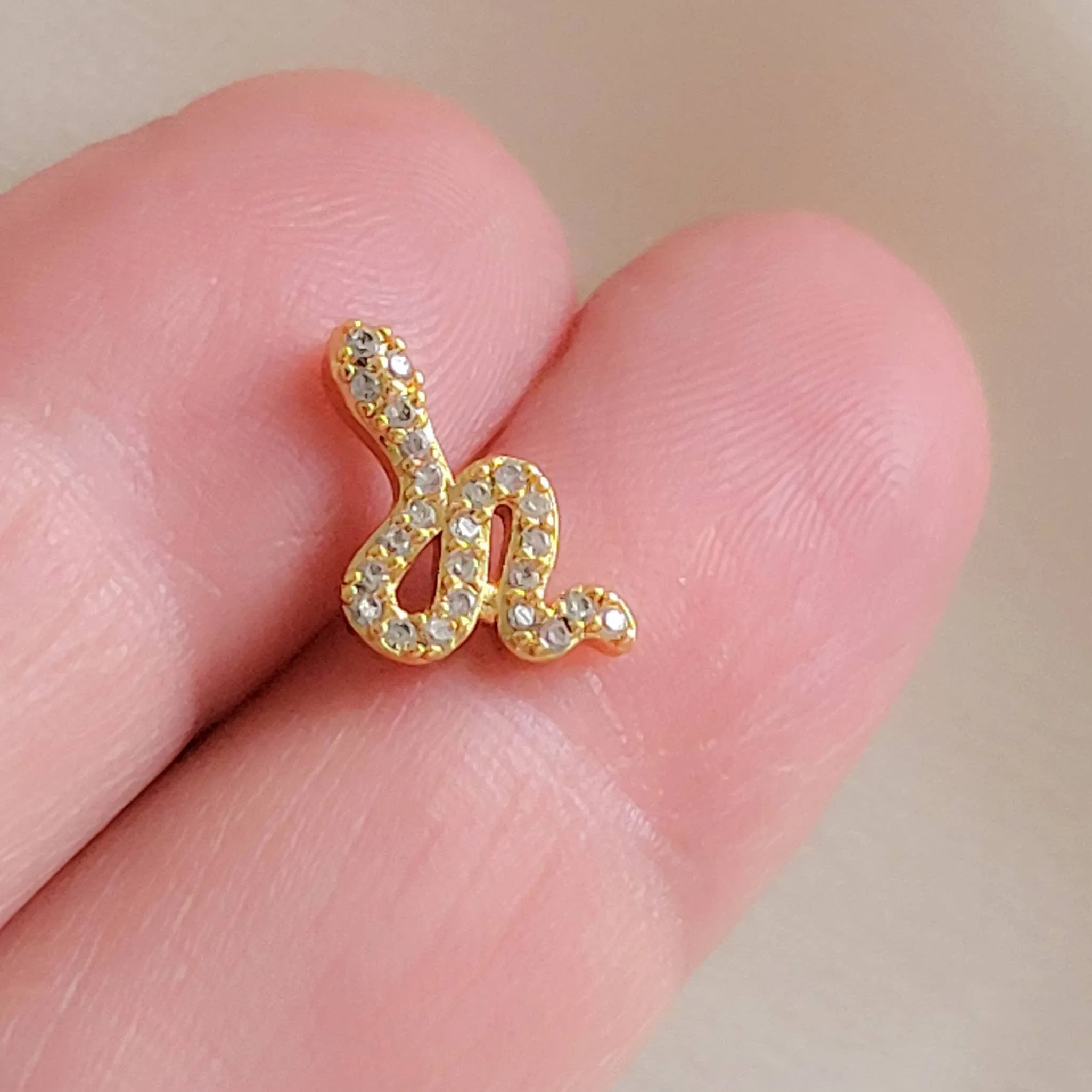 CZ Diamond Snake Stud
