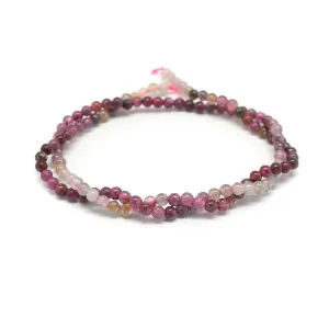 Dakota Stones Ruby Banded 3mm Round Bead Strand