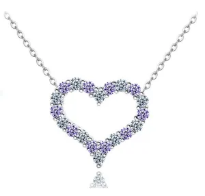 Dazzling Heart Necklace - Amethyst