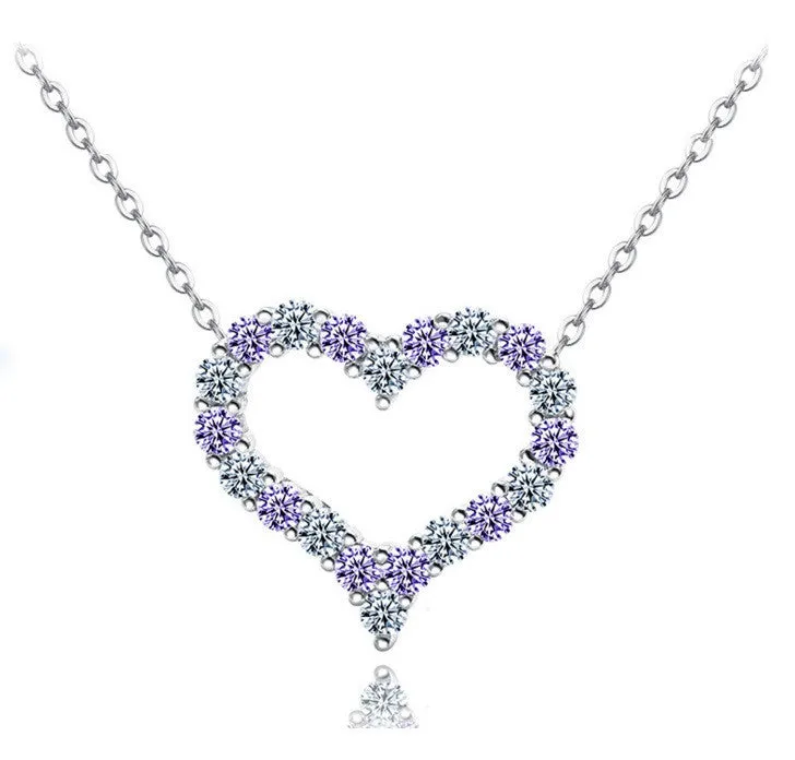 Dazzling Heart Necklace - Amethyst