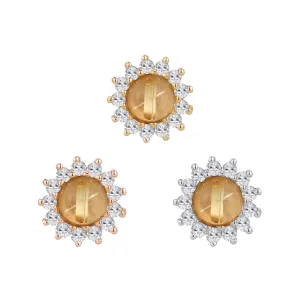 Delphine - Rutilated Quartz   White Sapphire - Threadless End