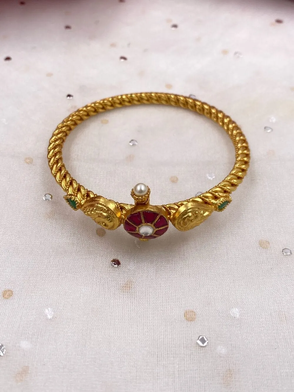 Designer Gold Plated Antique Bracelet For Women
