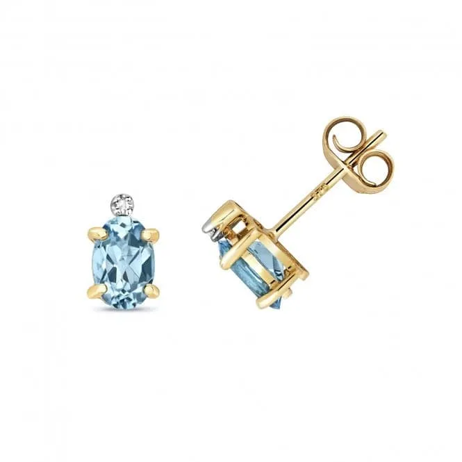 Diamond & Blue Topaz Stud Earrings ED268BT