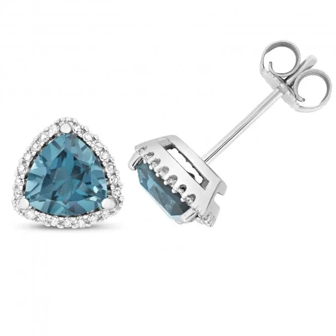 Diamond And London Blue Topaz Stud Earrings ED256WLB