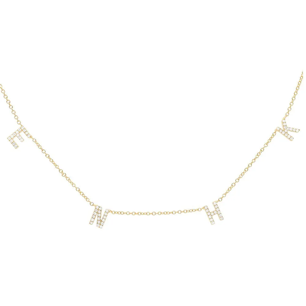 Diamond E N H K Name Necklace