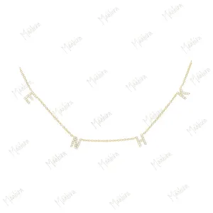 Diamond E N H K Name Necklace
