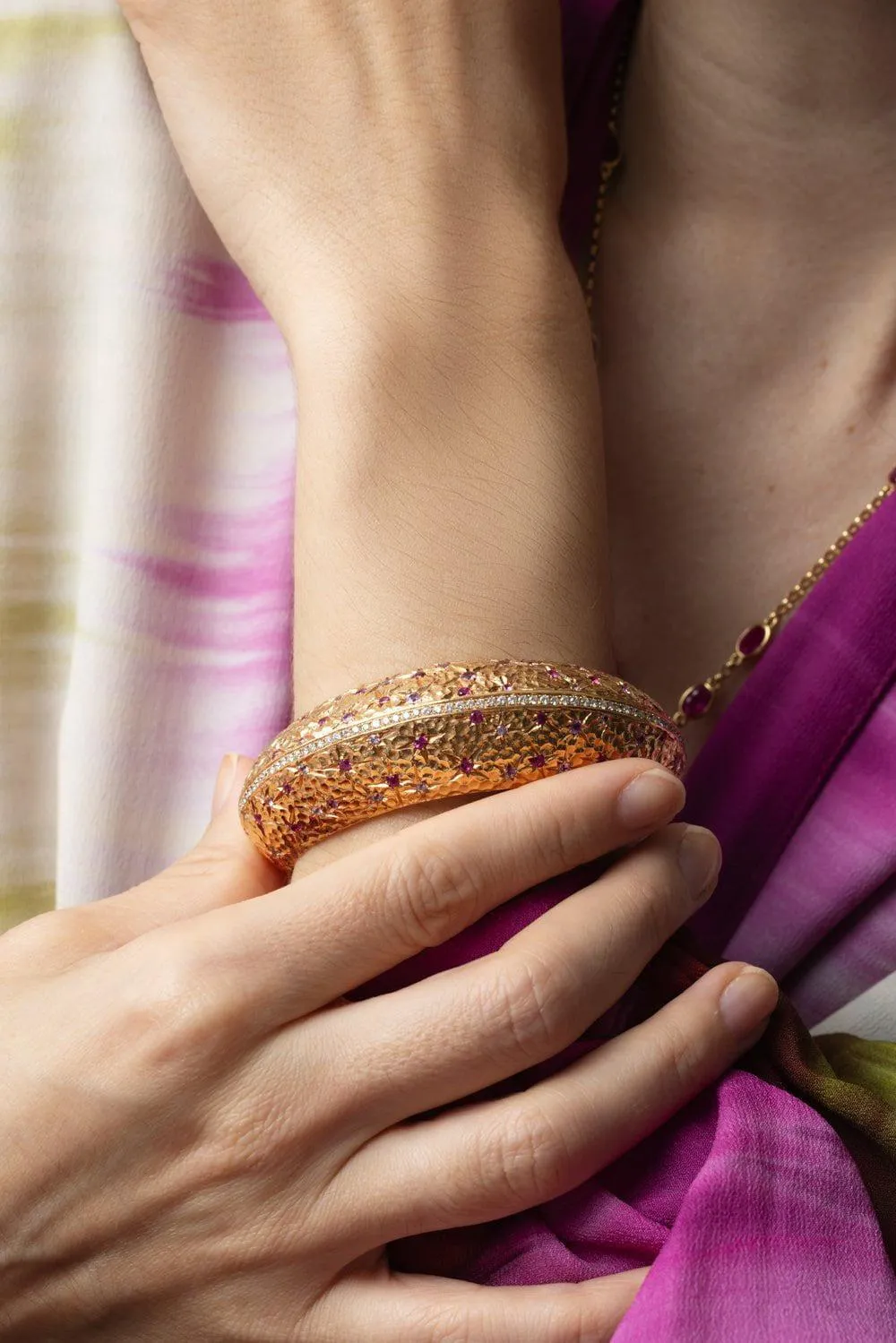 Diamond Sapphire Stellar Cuff Bracelet