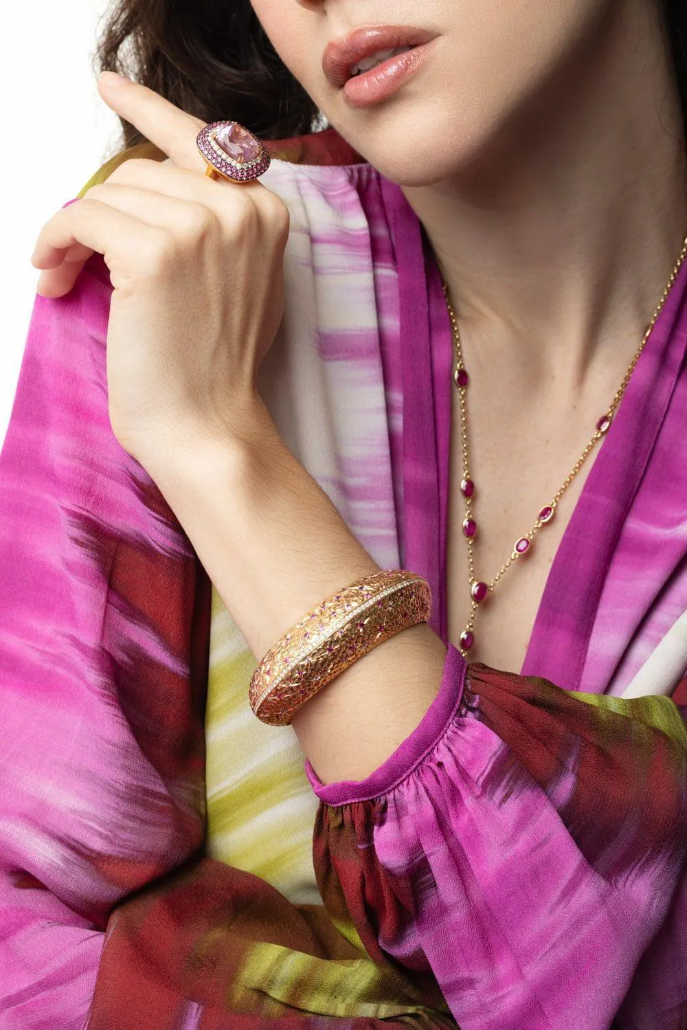 Diamond Sapphire Stellar Cuff Bracelet