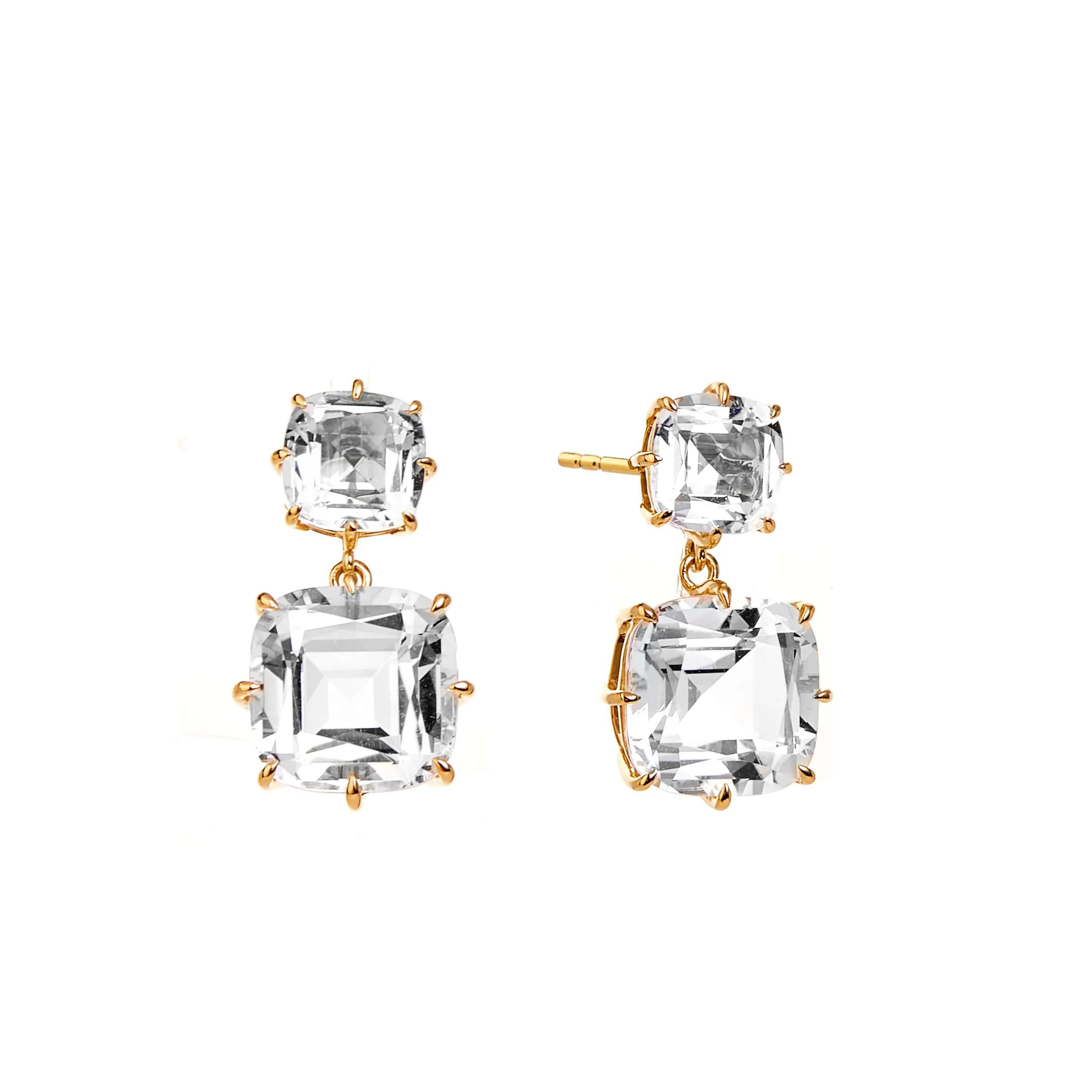 Double Drop Cushion Earrings