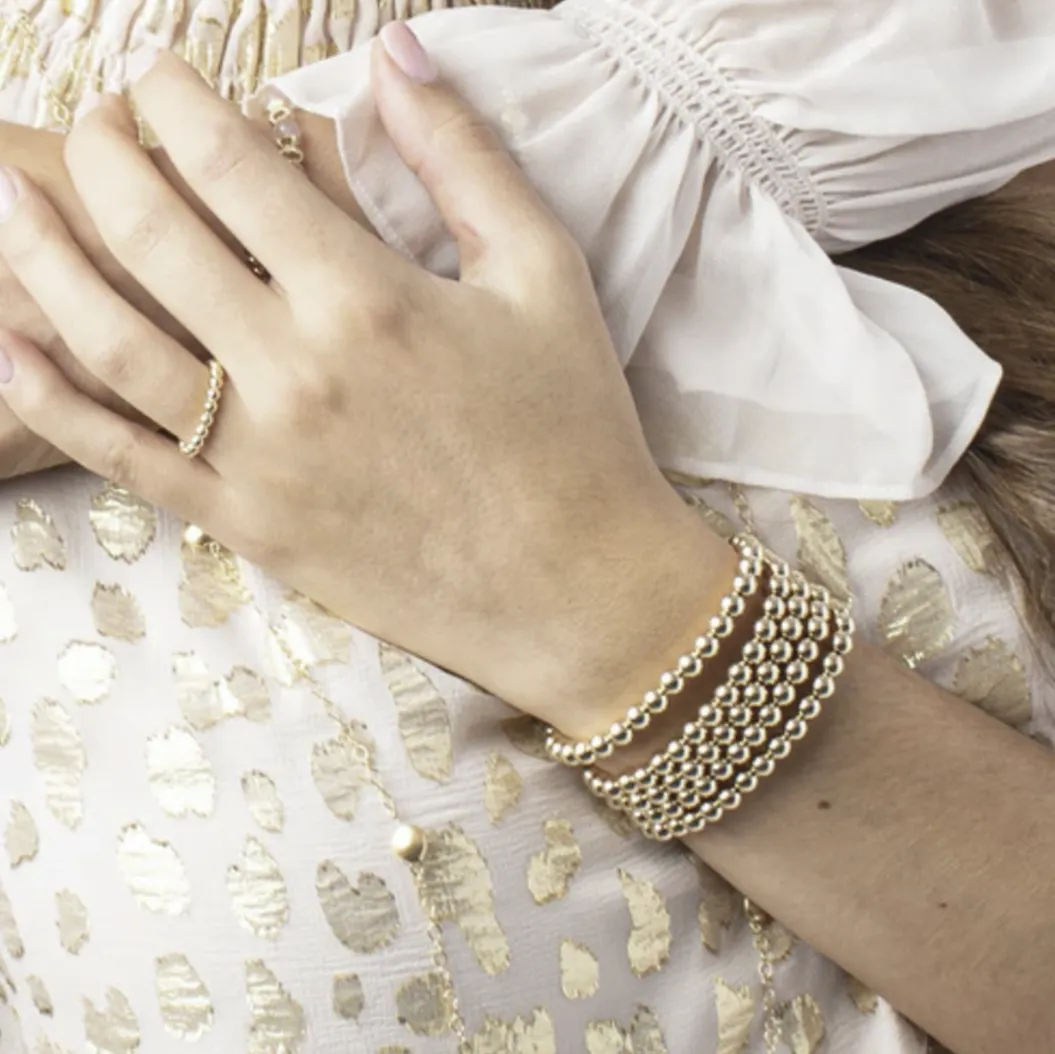 E Newton Classic Gold 5mm Beaded Bracelet