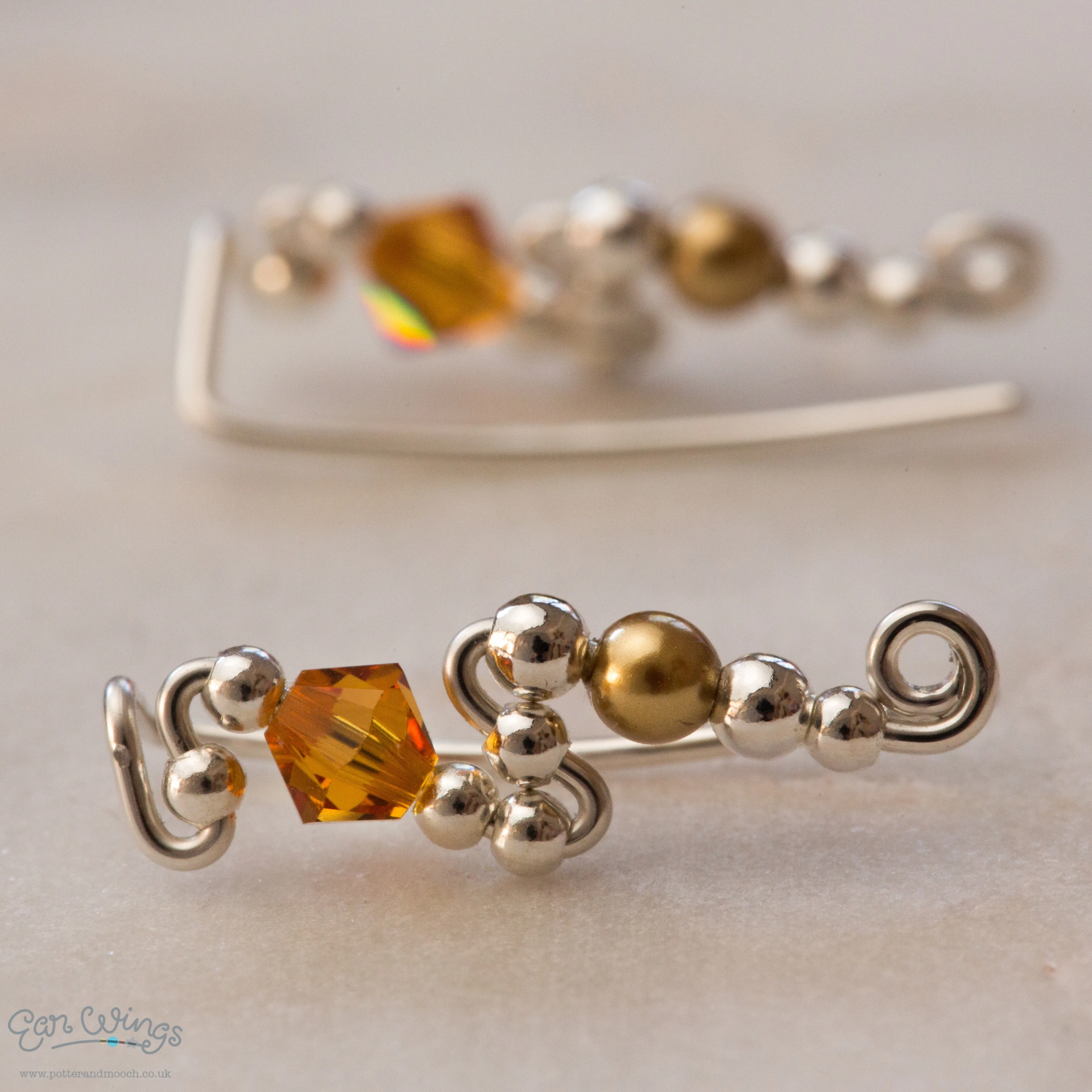 Ear Wings Topaz Sterling Silver